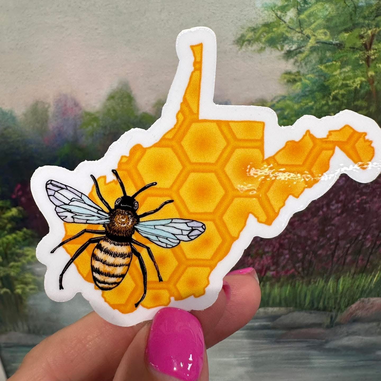 Honeybee in WV Outline Sticker