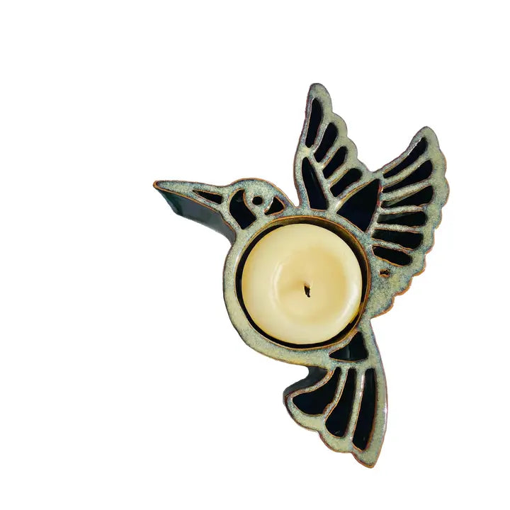 Hummingbird Candlepot in Jade