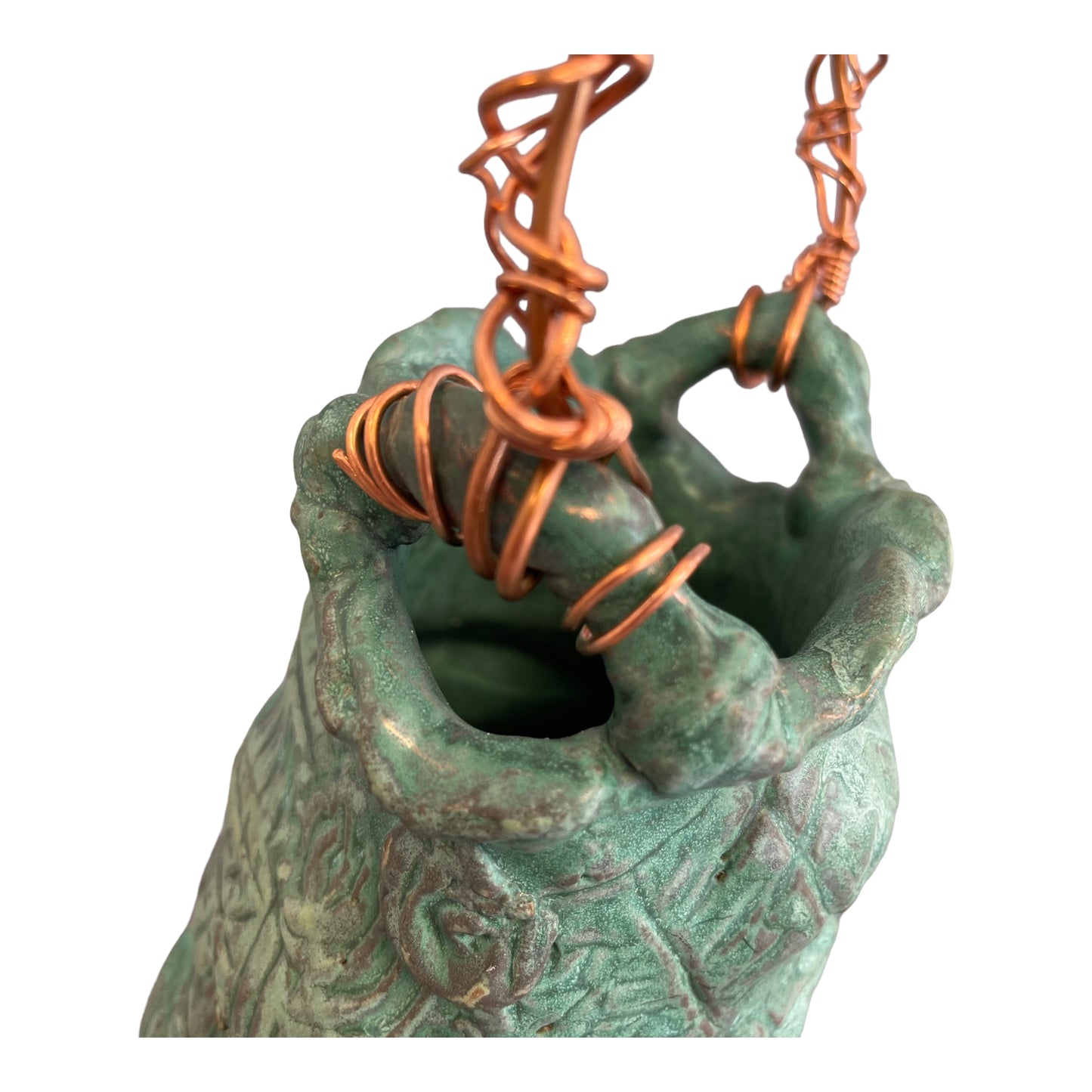 Turquoise Basket w/ Copper Handle