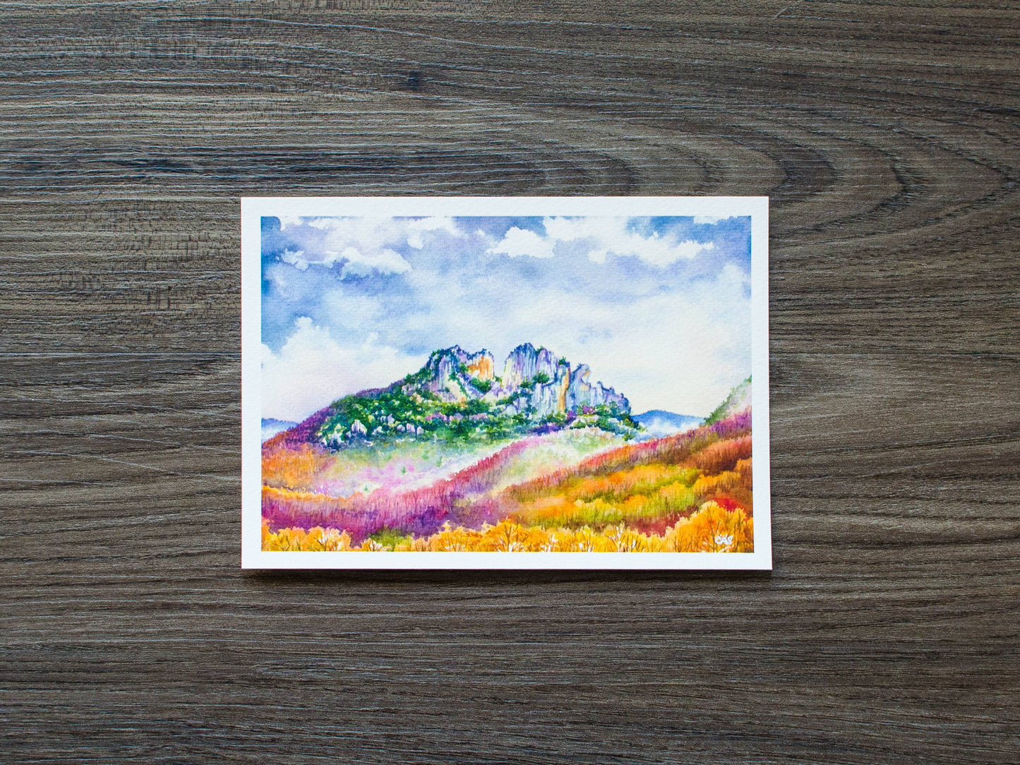 Seneca Rocks Autumn Fog Print: 10" x 8"