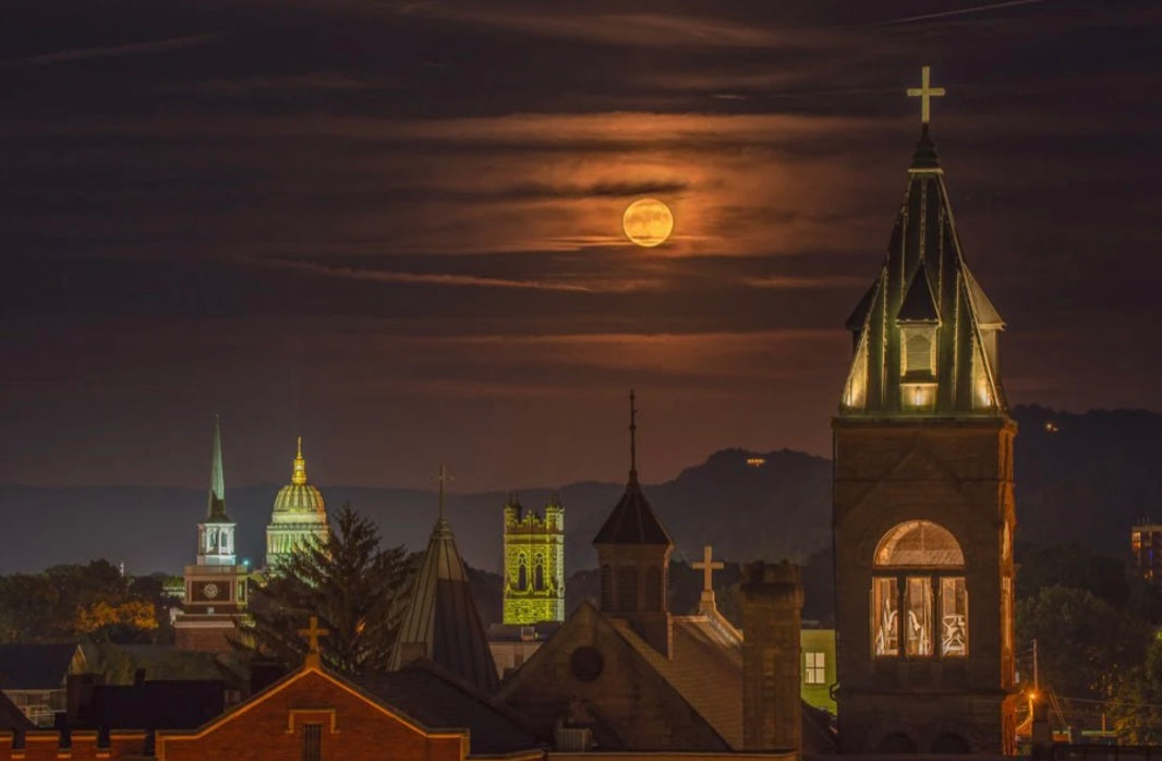 Charleston Steeples Moonrise 2