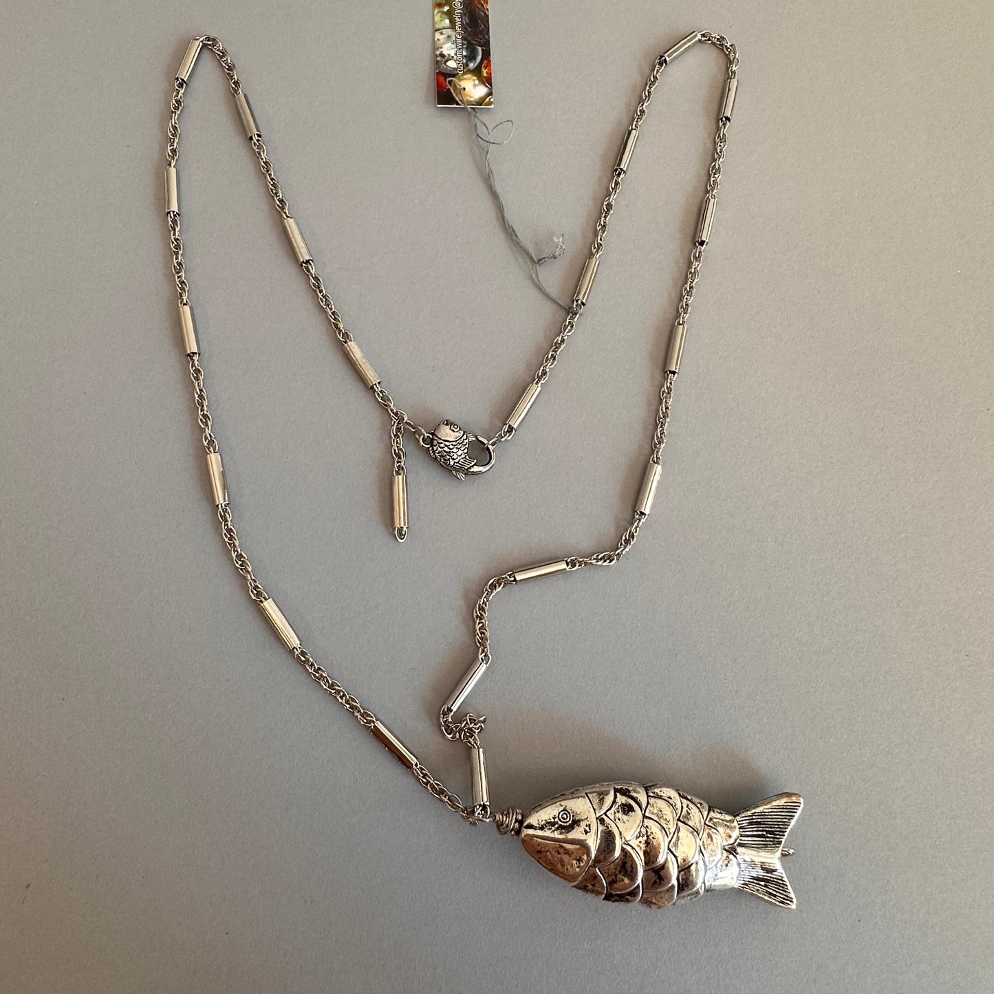 Silver Fish Pendant Necklace