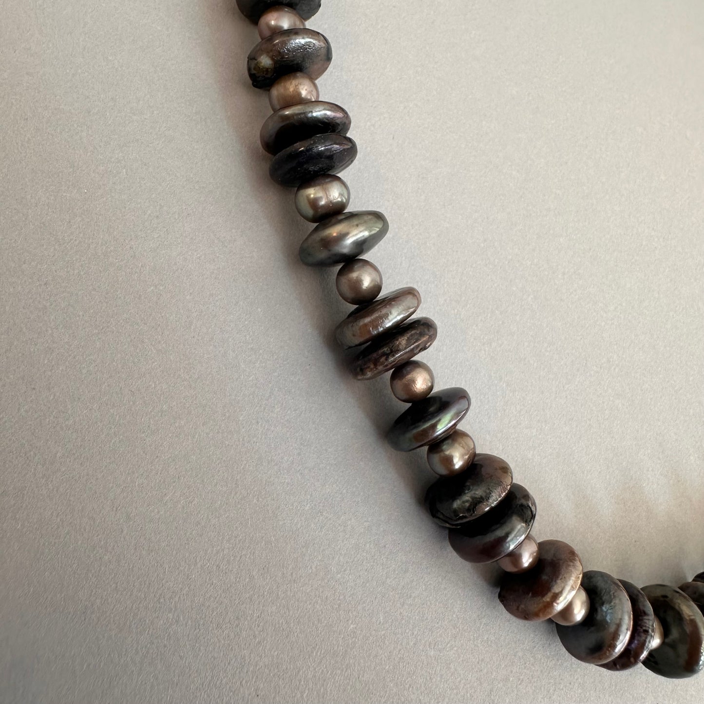 Rainbow Peacock Coin Pearl Necklace