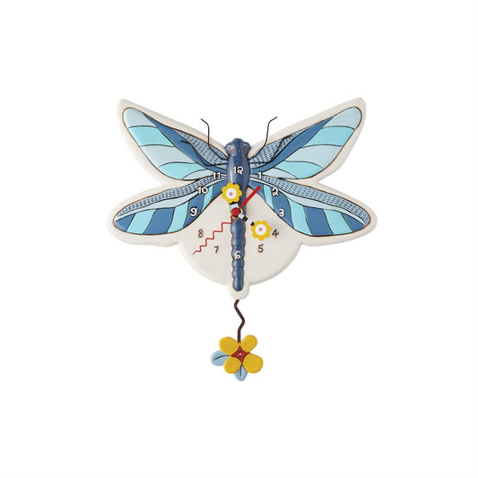 Blue Dragonfly Pendulum Clock