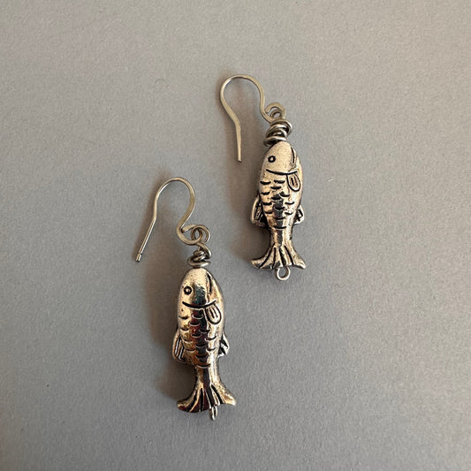 Silver Fish Earrings