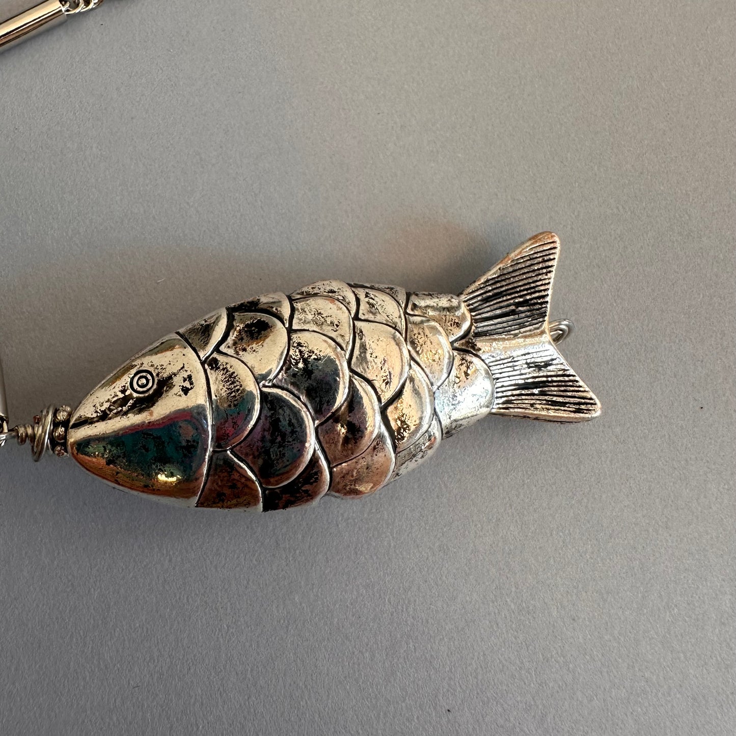 Silver Fish Pendant Necklace