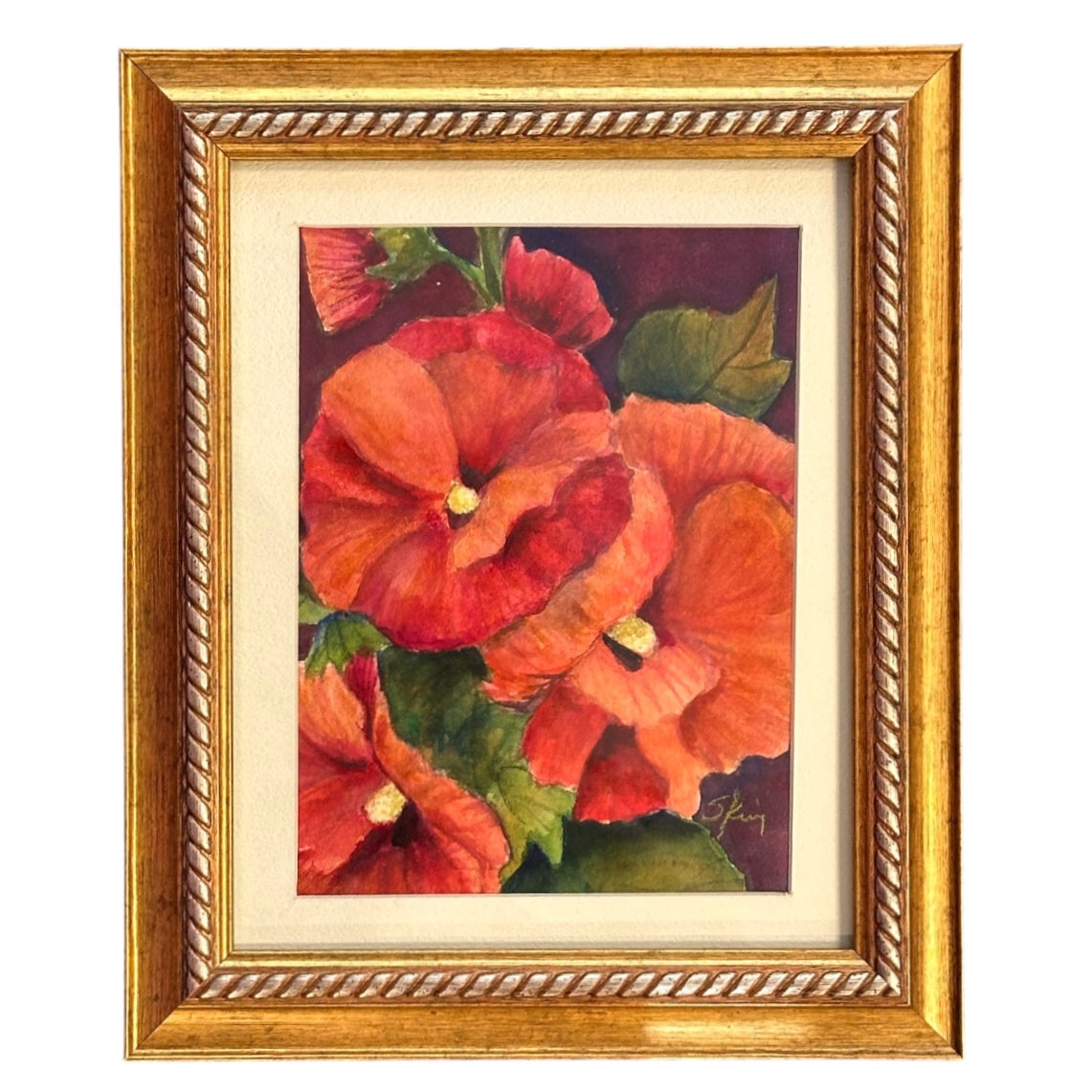 Coral Hollyhocks