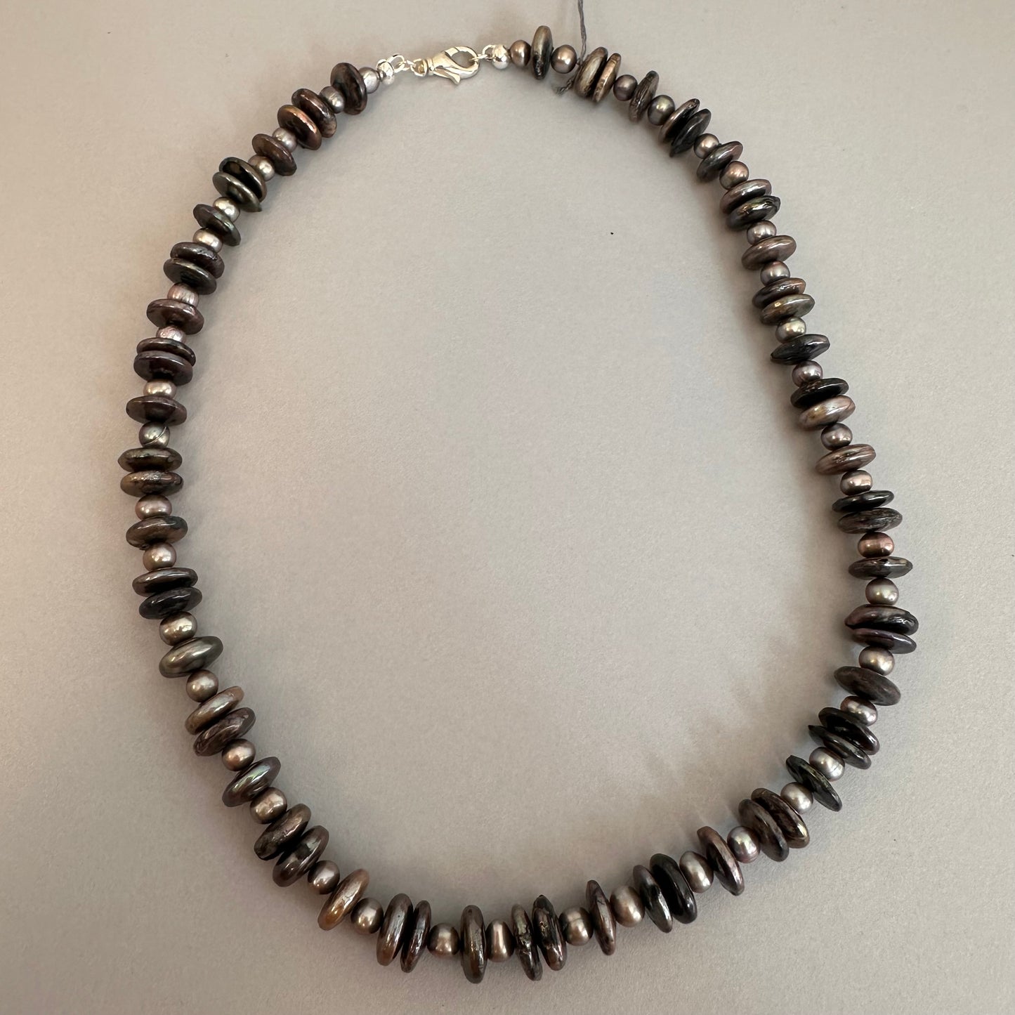 Rainbow Peacock Coin Pearl Necklace