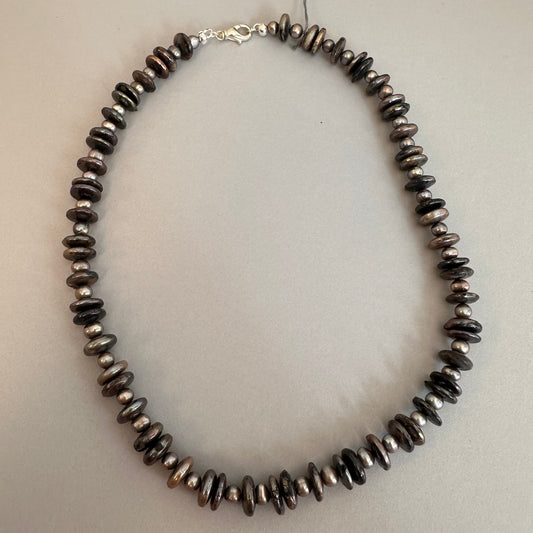 Rainbow Peacock Coin Pearl Necklace