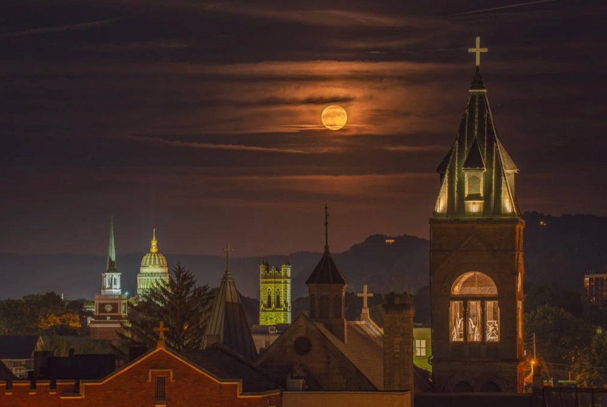 Charleston Steeples Moonrise 2