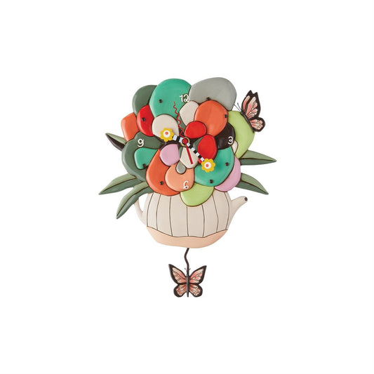 Tea Posy Pendulum Clock