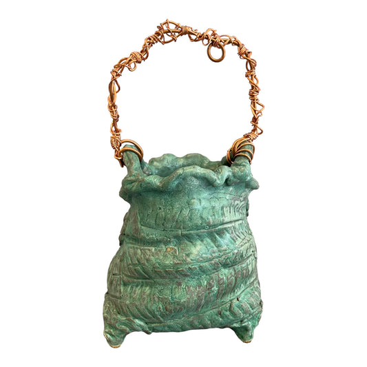 Turquoise Basket w/ Copper Handle