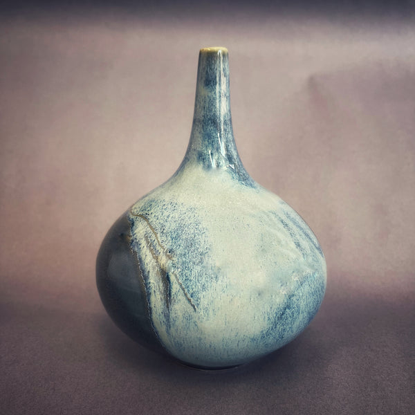 Small Blue Waterfall Teardrop Vase