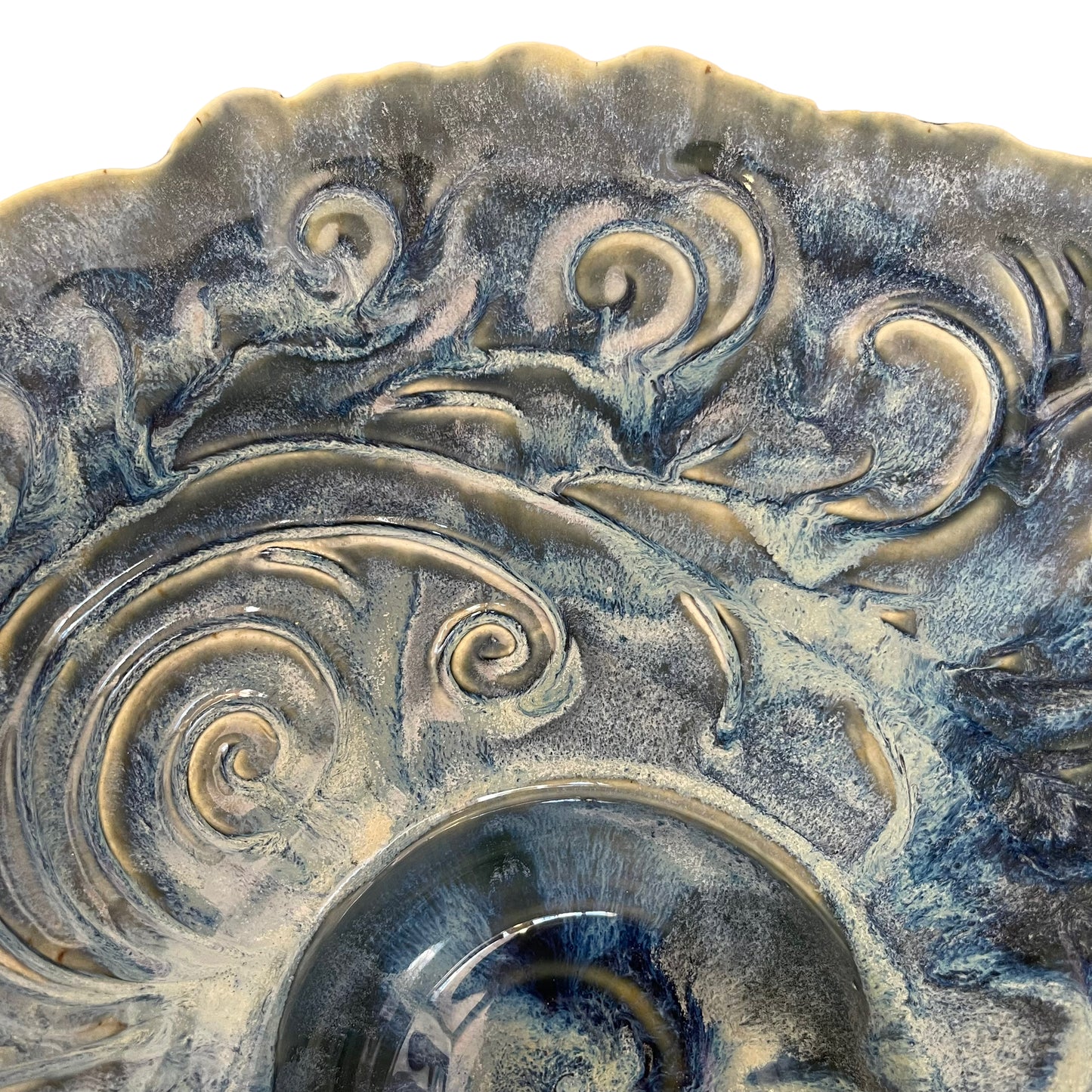 Blues Wide Carved Rim bowl