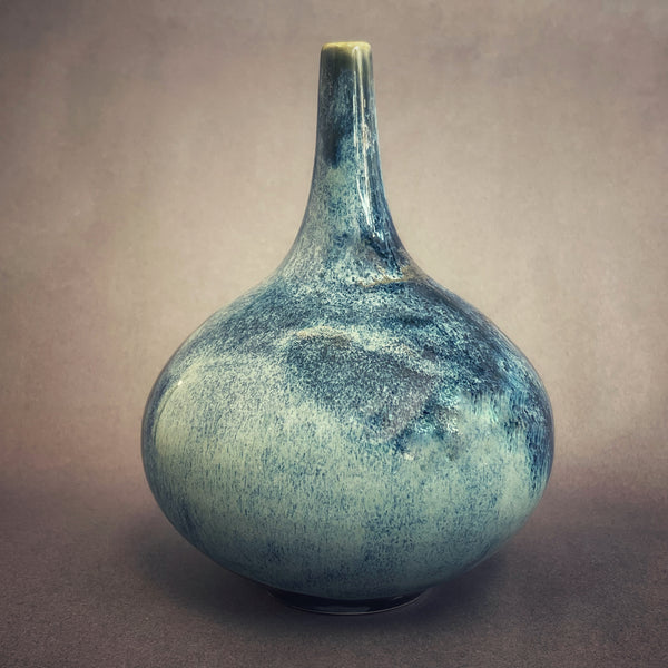 Small Blue Waterfall Teardrop Vase