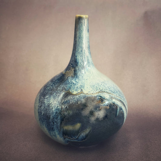 Small Blue Waterfall Teardrop Vase