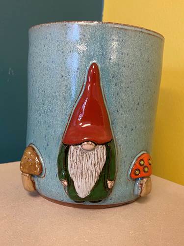 Gnome & Mushroom Utensil Holder