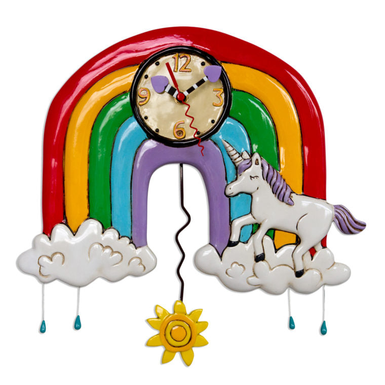 Rainbows&Unicorns Pendulum Clock