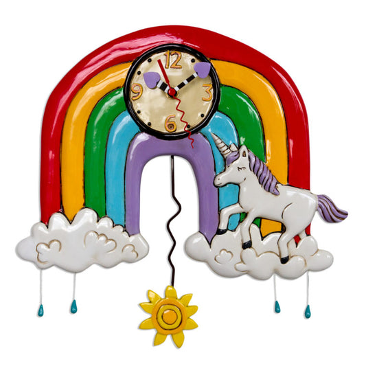Rainbows&Unicorns Pendulum Clock