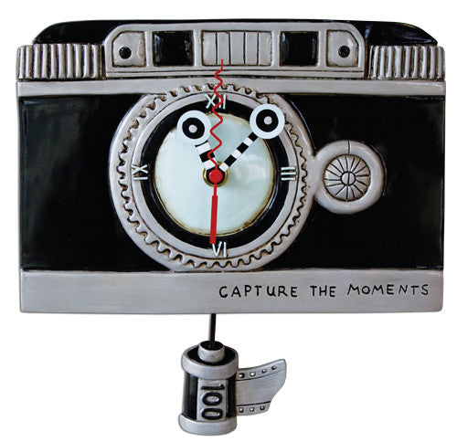 Vintage Camera Pendulum Clock