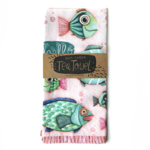 Hello Fish Tea Towel