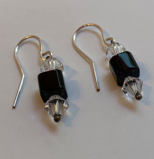 Crystal & Black Earrings