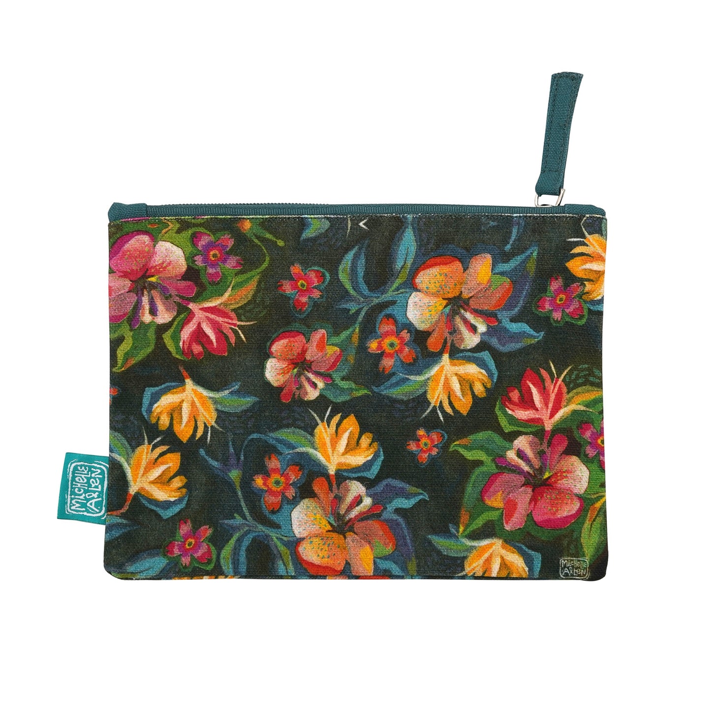 Moody Flowers Fabric Pouch