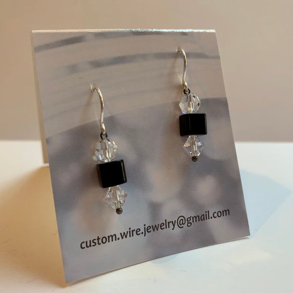 Crystal & Black Earrings